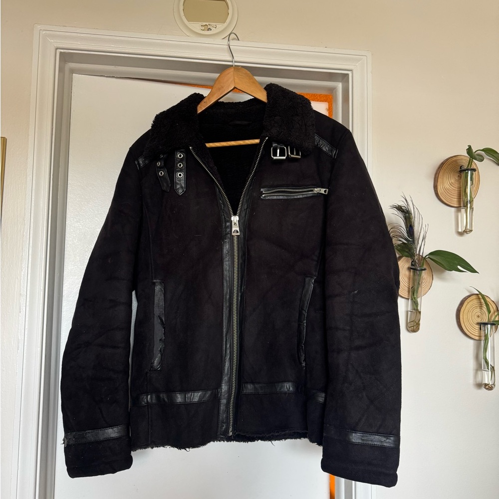 Guess Black Aviator Jacket - Classic Style